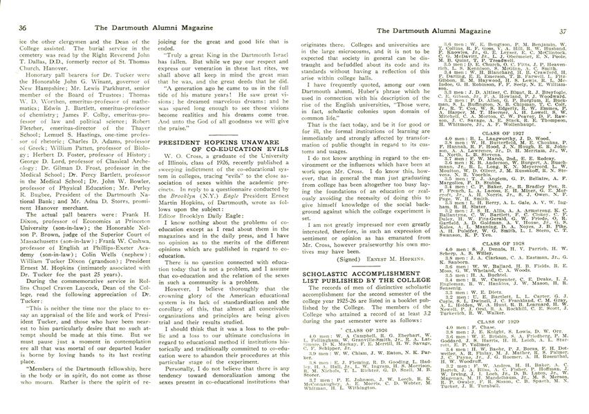 SCHOLASTIC ACCOMPLISHMENT LIST PUBLISHED BY THE COLLEGE