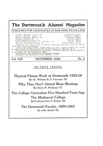 Issue: - December 1926 | Dartmouth Alumni Magazine