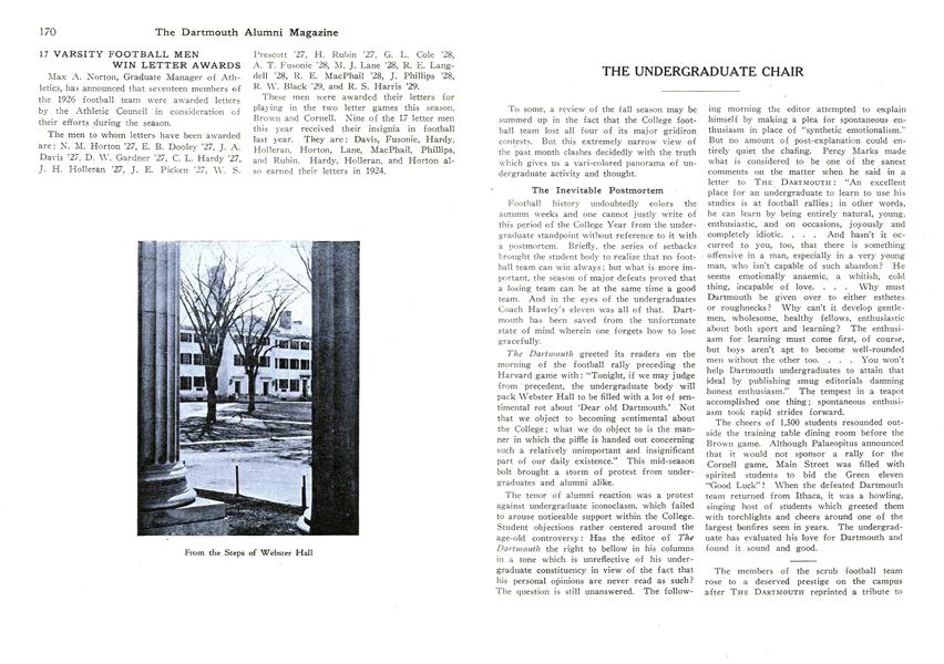 THE UNDERGRADUATE CHAIR
