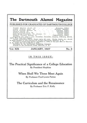 JANUARY, 1927 | Dartmouth Alumni Magazine