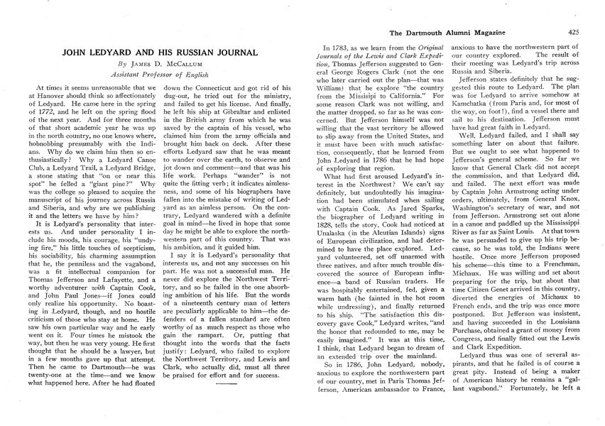 JOHN LEDYARD AND HIS RUSSIAN JOURNAL