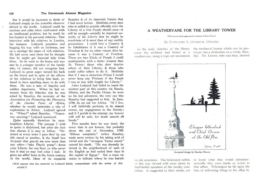 A WEATHERVANE FOR THE LIBRARY TOWER