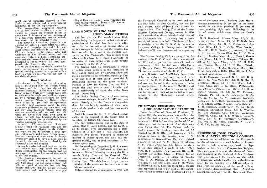 DARTMOUTH OUTING CLUB AIDED MANY OTHERS