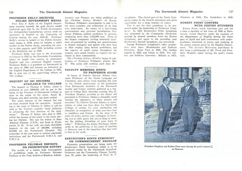 BEETHOVEN'S NINTH SYMPHONY ON COMMENCEMENT PROGRAM