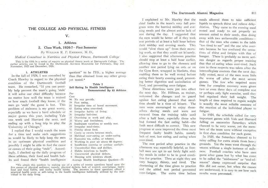 THE COLLEGE AND PHYSICIAL FITNESS V.