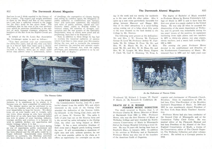 NEWTON CABIN DEDICATED
