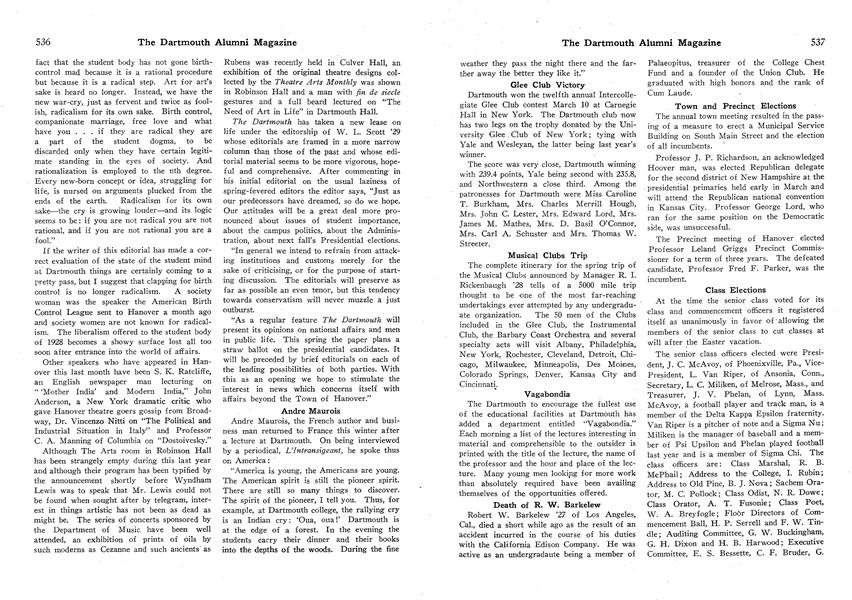 Death of R. W. Barkelew