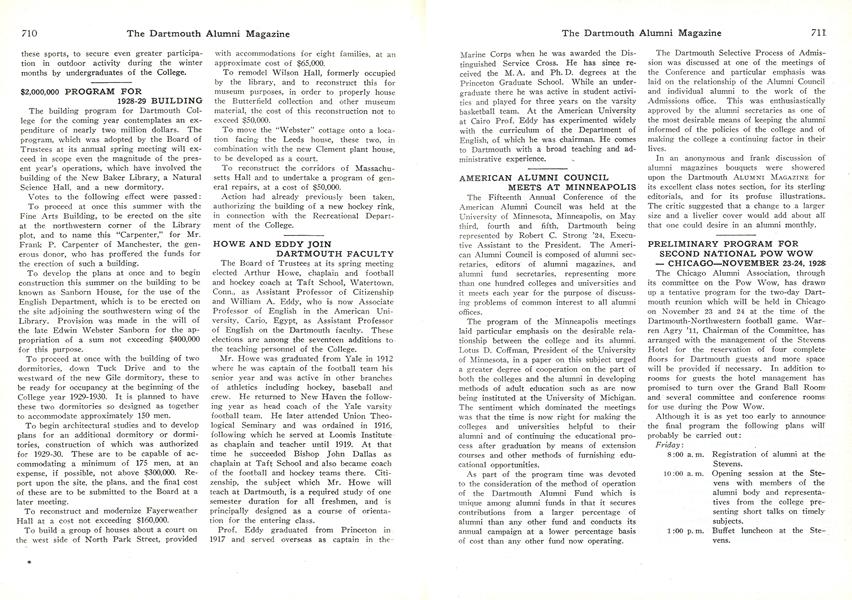 PRELIMINARY PROGRAM FOR SECOND NATIONAL POW WOW – CHICAGO—NOVEMBER 23-24, 1928