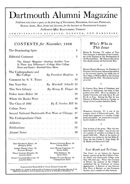 Issue: - November 1928 | Dartmouth Alumni Magazine