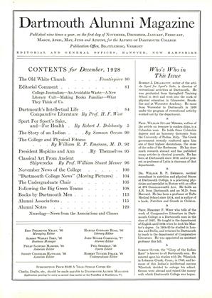 December, 1928 | Dartmouth Alumni Magazine