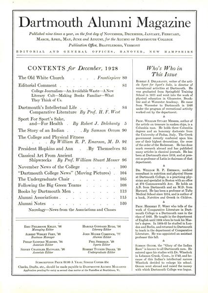 Issue: - December 1928 | Dartmouth Alumni Magazine
