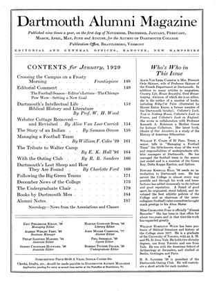 JANUARY 1929 | Dartmouth Alumni Magazine