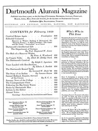 FEBRUARY 1929 | Dartmouth Alumni Magazine