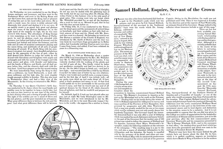 Samuel Holland, Esquire, Servant of the Crown
