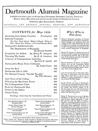 May 1929 | Dartmouth Alumni Magazine