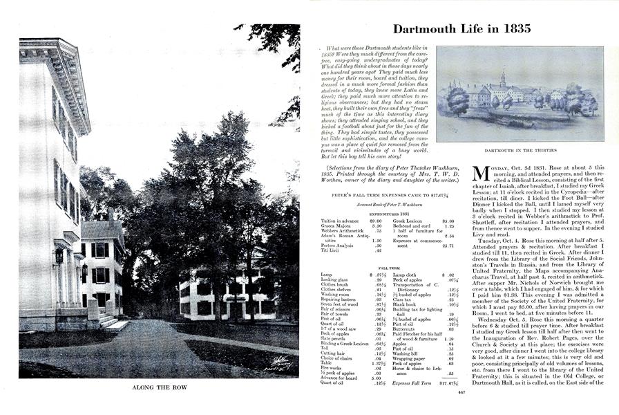 Dartmouth Life in 1835