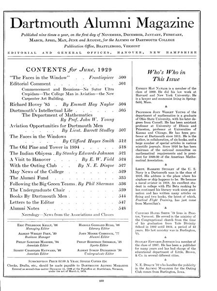 Issue: - June 1929 | Dartmouth Alumni Magazine