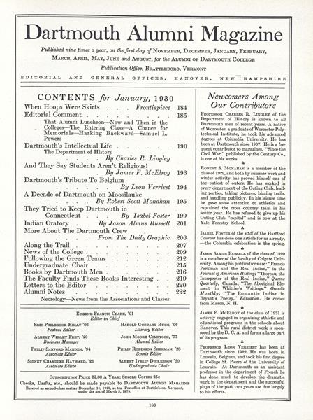 Issue: - January 1930 | Dartmouth Alumni Magazine
