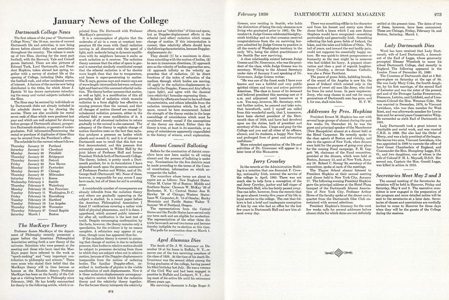 Aged Alumnus Dies