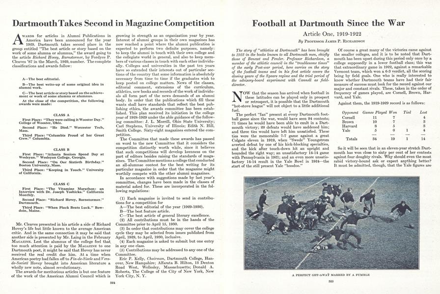 Football at Dartmouth Since the War