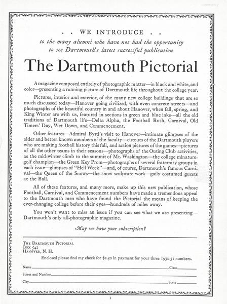 Issue: - November 1930 | Dartmouth Alumni Magazine