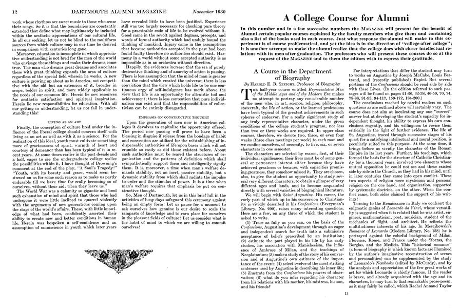 A Course in the Department of Biography