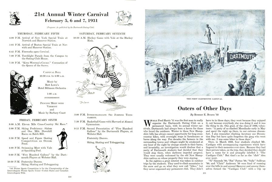 21st Annual Winter Carnival February 5, 6 and 7, 1931
