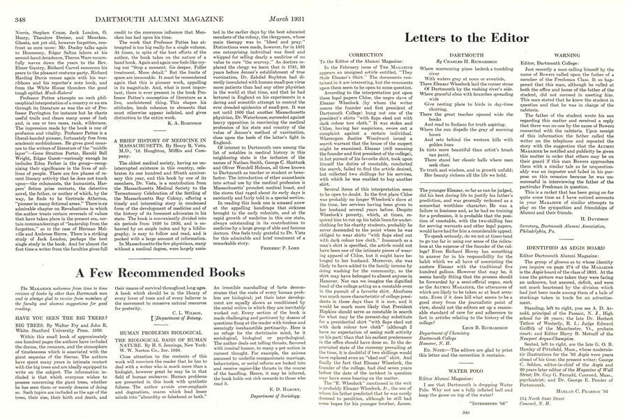 A BRIEF HISTORY OF MEDICINE IN MASSACHUSETTS.