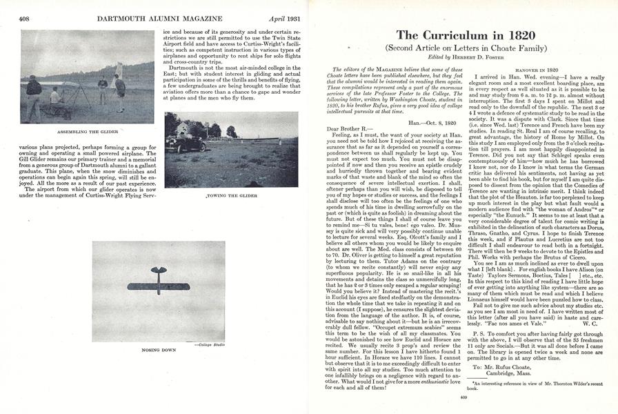 The Curriculum in 1820
