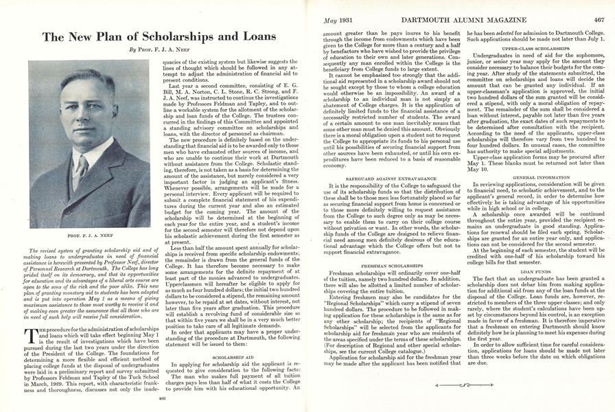 The New Plan of Scholarships and Loans