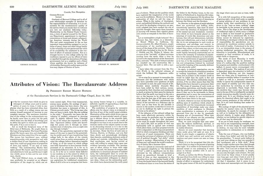Attributes of Vision: The Baccalaureate Address
