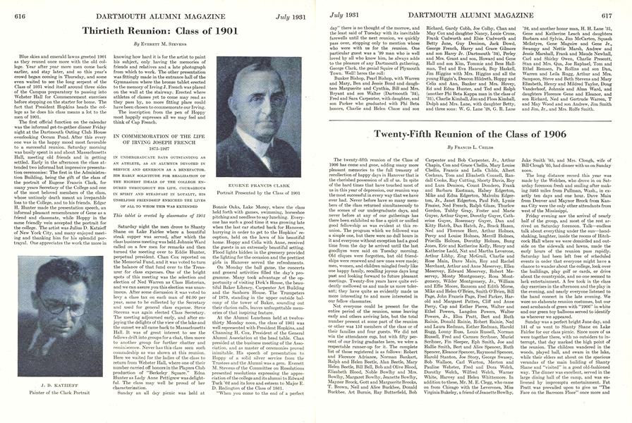 Twenty-Fifth Reunion of the Class of 1906