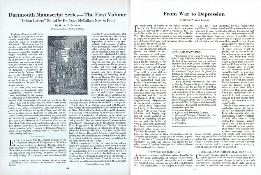 From War to Depression