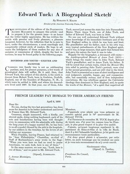 Edward Tuck: A Biographical Sketch