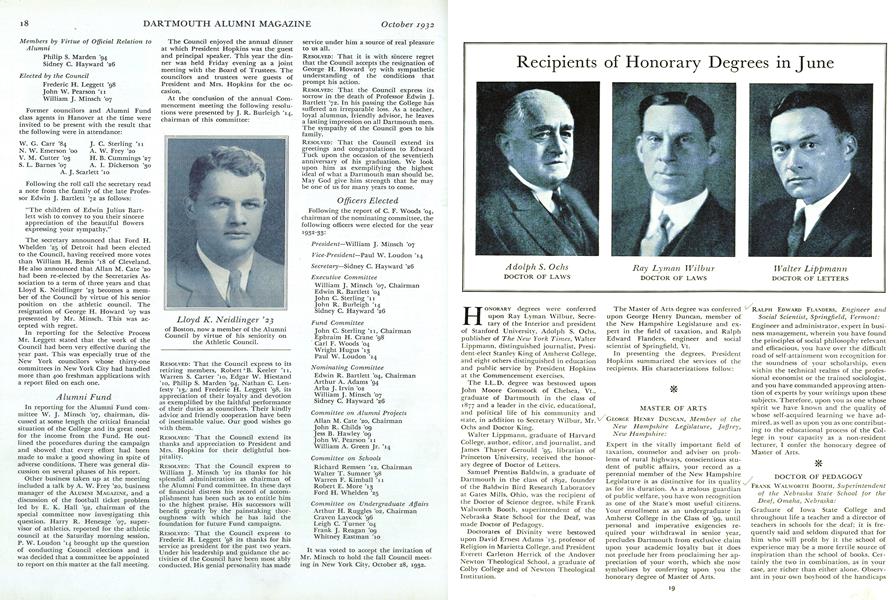 Recipients of Honorary Degrees in June