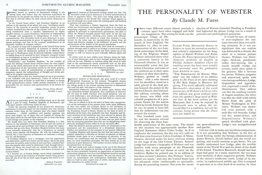 THE PERSONALITY OF WEBSTER