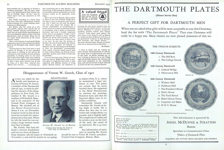 Disappearance of Verson W. Gooch, Class of 1901
