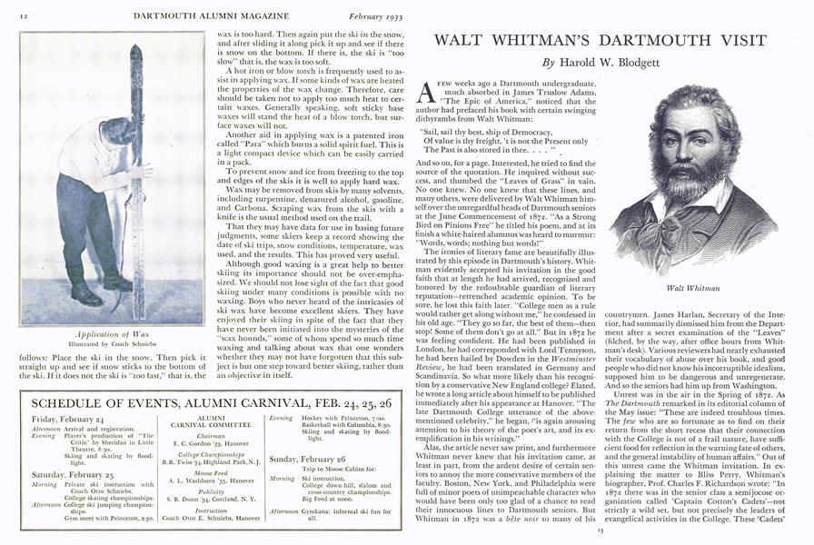 WALT WHITMAN'S DARTMOUTH VISIT