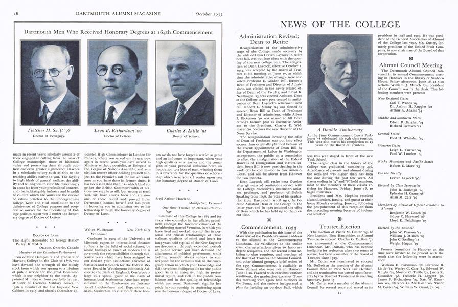 Dartmouth Men Who Received Honorary Degrees at 164th Commencement