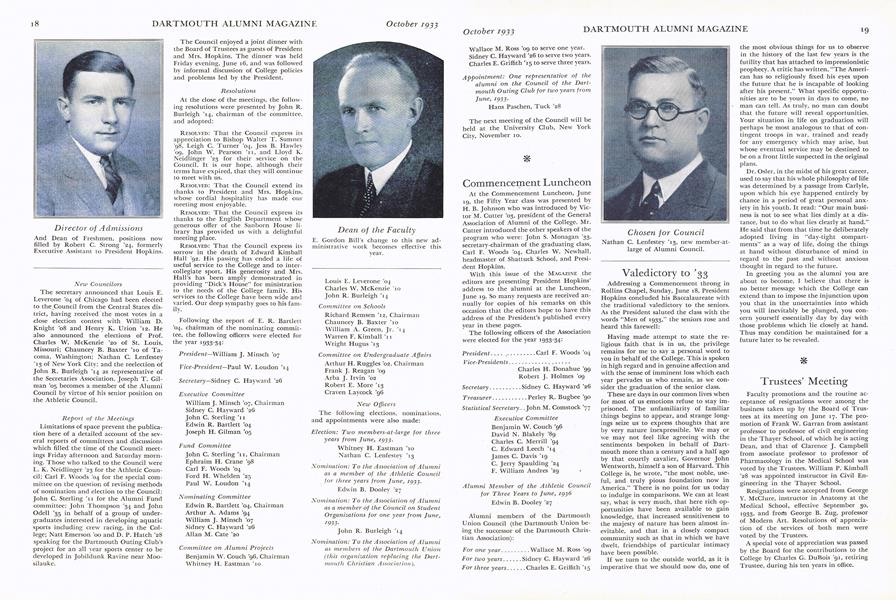 Valedictory to '33