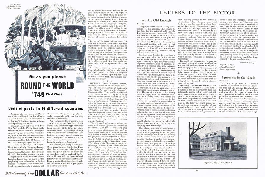 LETTERS TO THE EDITOR