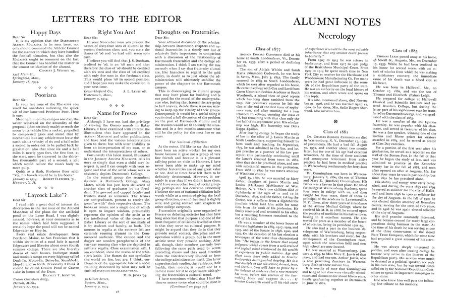 LETTERS TO THE EDITOR