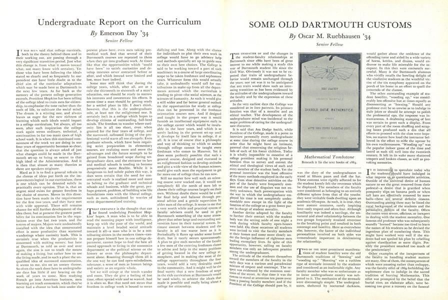 Undergraduate Report on the Curriculum