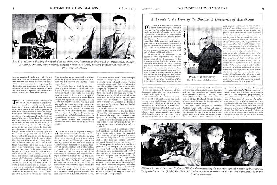 A Tribute to the Work of the Dartmouth Discoverers of Aniseikonia