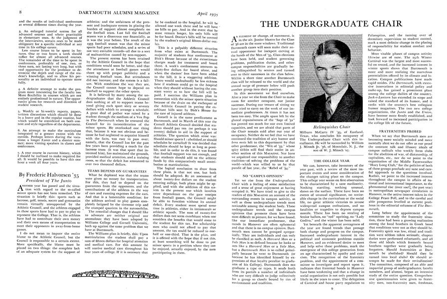 THE UNDERGRADUATE CHAIR