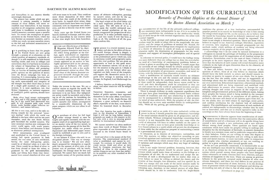 MODIFICATION OF THE CURRICULUM