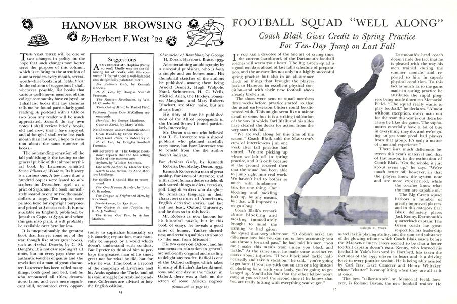 FOOTBALL SQUAD "WELL ALONG"