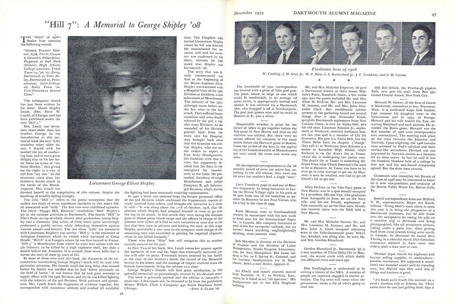"Hill 7": A Memorial to George Shipley '08