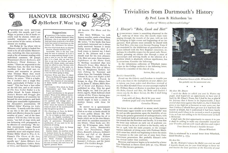 Trivialities from Dartmouth's History