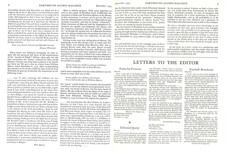LETTERS TO THE EDITOR